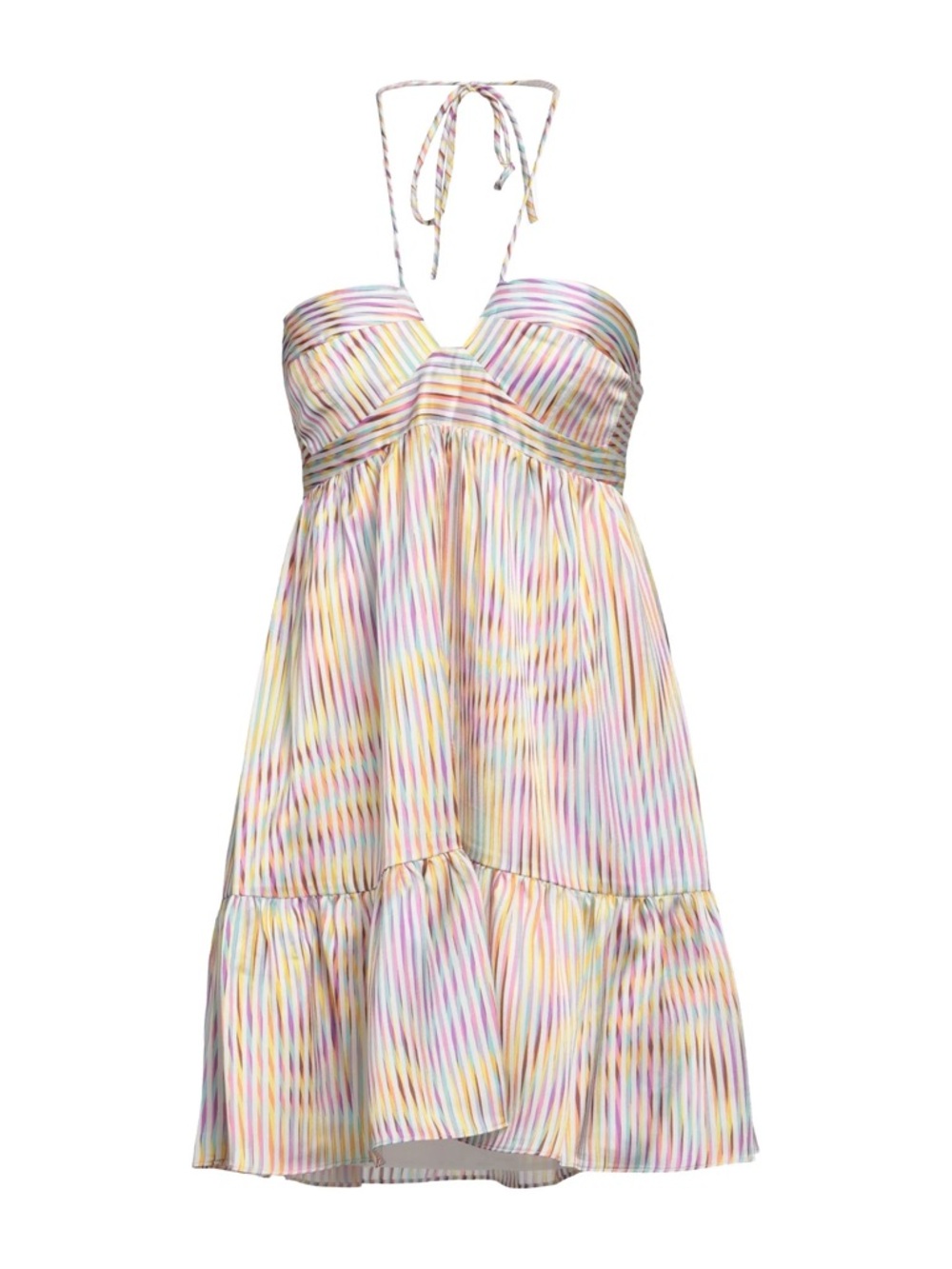 Amanda Uprichard Pastel Multi-Stripe Dress - White Base